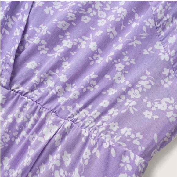 BloomChic floral flutter sleeve pocket maxi dress 1Purple Ditsy 1X 14-16 NWT - Picture 5 of 8